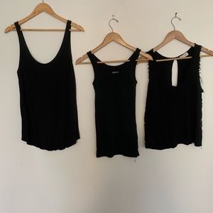 3 black tank tops (S, M, L)